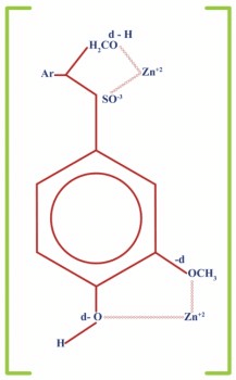 Structure chimique d'un lignosulfonate de zinc.