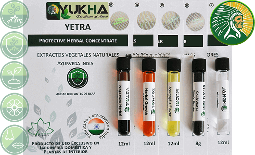 Os produtos da linha YUKHA, o C. Ayurveda Pack, contêm lignossulfonatos em seus 5 produtos