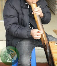 Bamboo water pipe smoker
